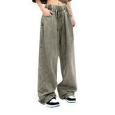Vintage Farbe Baggy Damen Jeans